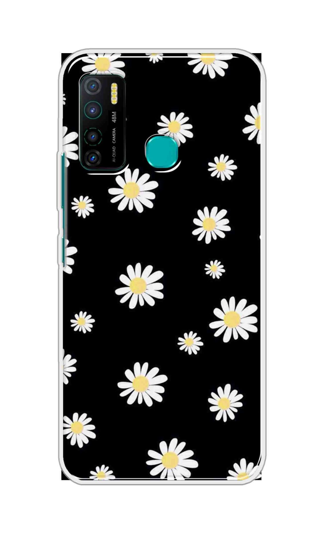 Coberta Back Cover For Infinix Hot 9 Pro Back Cover Stylish Case - Sun Flowers in Black Design D11094