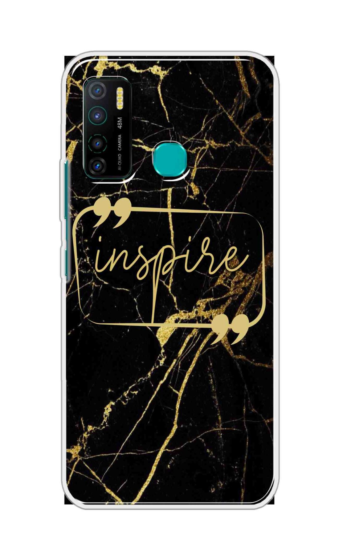 Coberta Back Cover For Infinix Hot 9 Pro Back Cover Stylish Case - Inspire in Golden Marble Design D16509