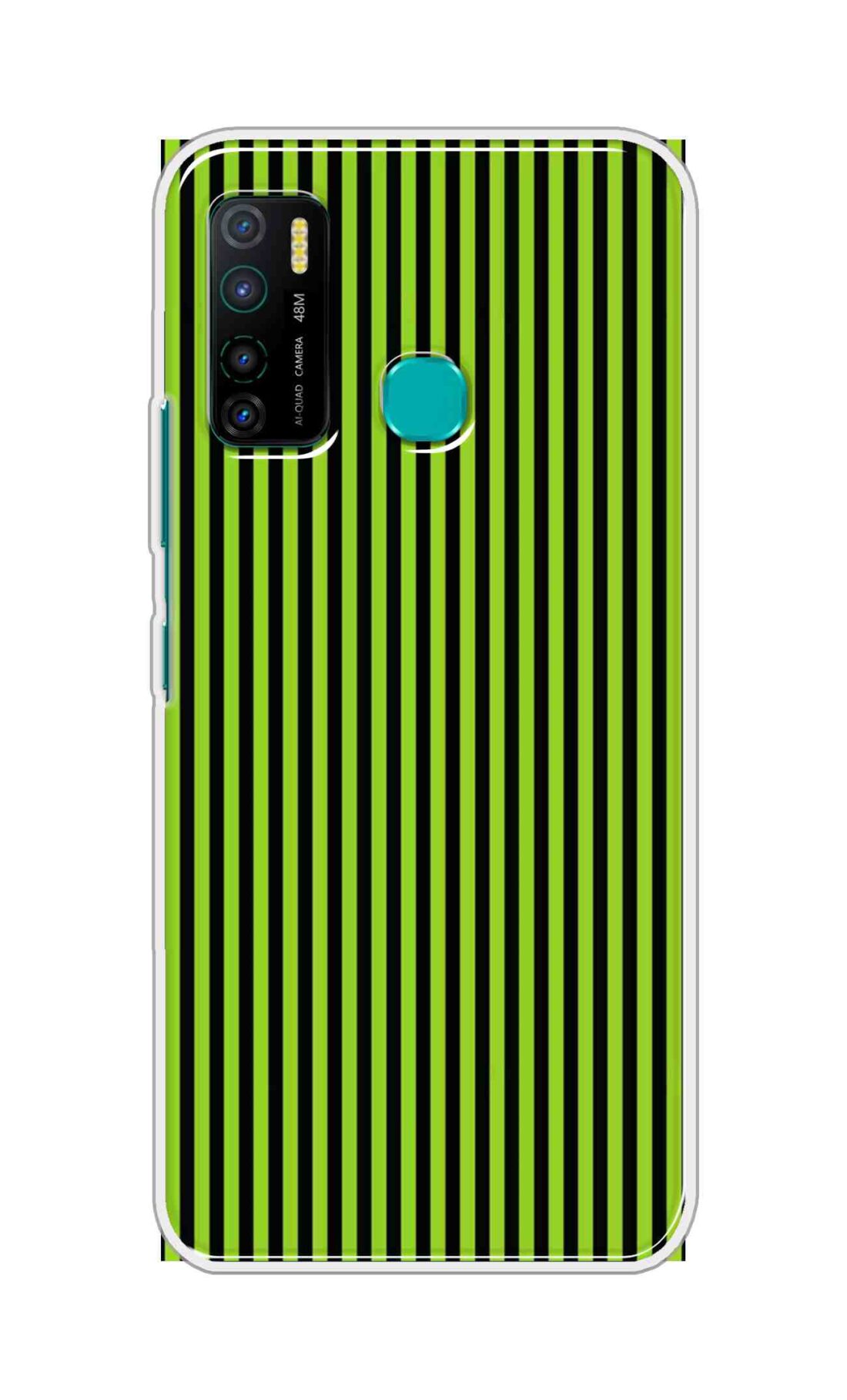 Coberta Back Cover For Infinix Hot 9 Pro Back Cover Stylish Case - Green and Black Liner Design D16511