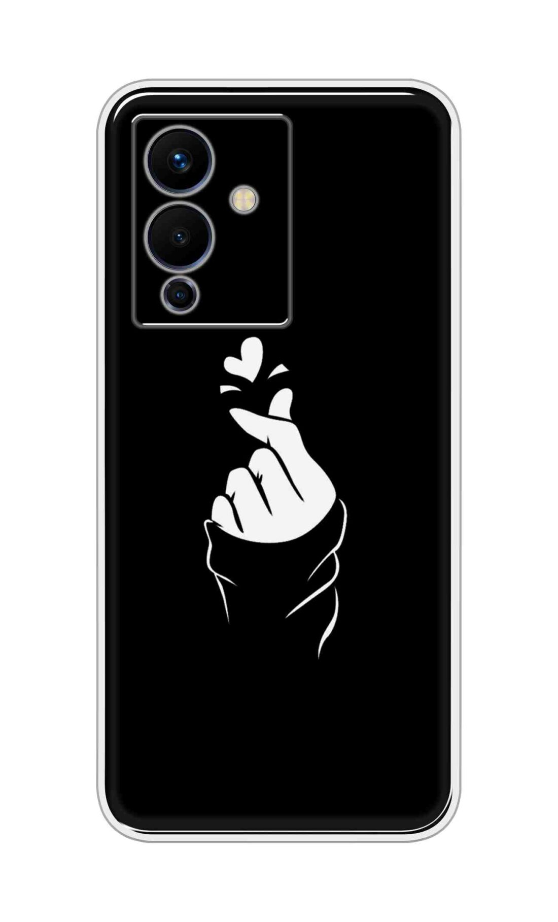 Coberta Back Cover For Infinix Note 12 5G Back Cover Stylish Case - Black Korean Heart Design D11802