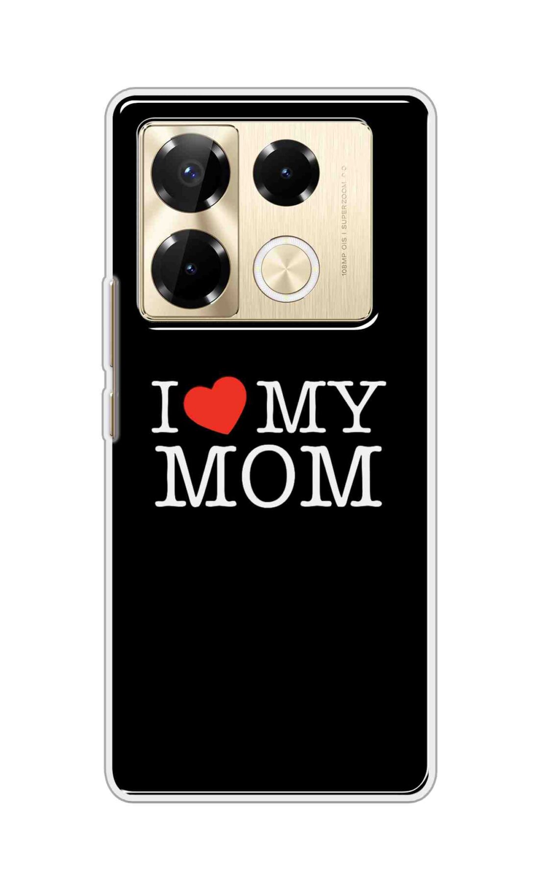 Coberta Back Cover For Infinix Note 40 Pro 5G Back Cover Stylish Case - I Love My Mom in Black Design D11011