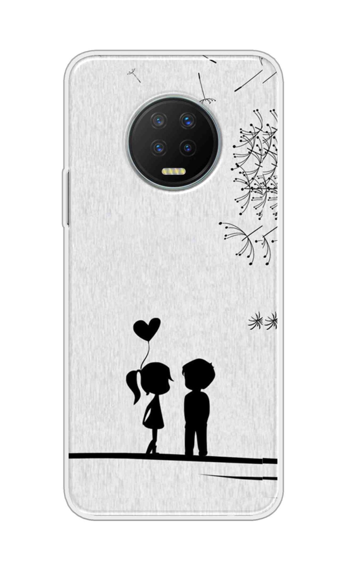 Coberta Back Cover For Infinix Note 7 Back Cover Stylish Case - Girl and Boy Love in White Design D11018