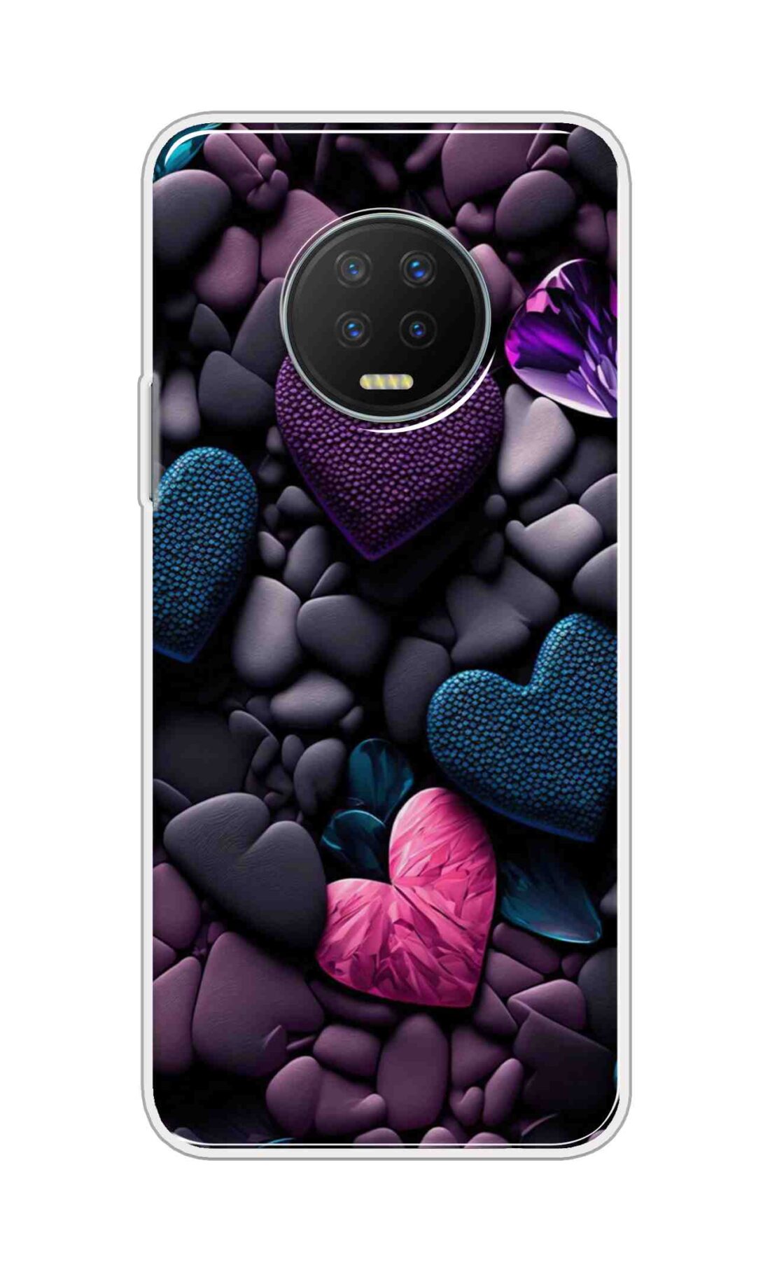 Coberta Back Cover For Infinix Note 7 Back Cover Stylish Case - Purple Hearts Design D16005