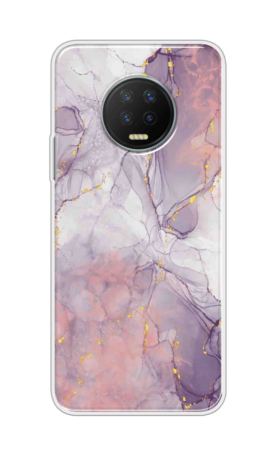 Coberta Back Cover For Infinix Note 7 Back Cover Stylish Case - Light Marble with Golden Design D16162