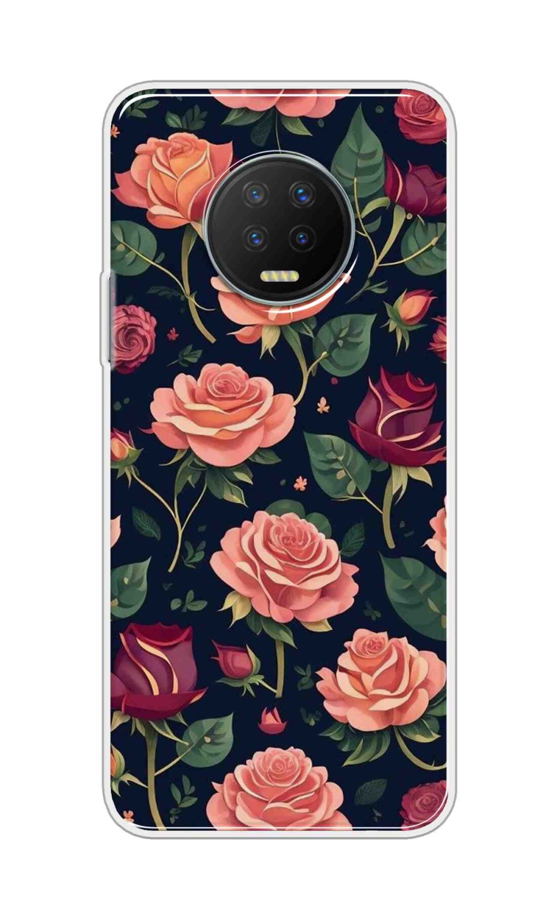 Coberta Back Cover For Infinix Note 7 Back Cover Stylish Case - Pink and Red Rose Design D16271