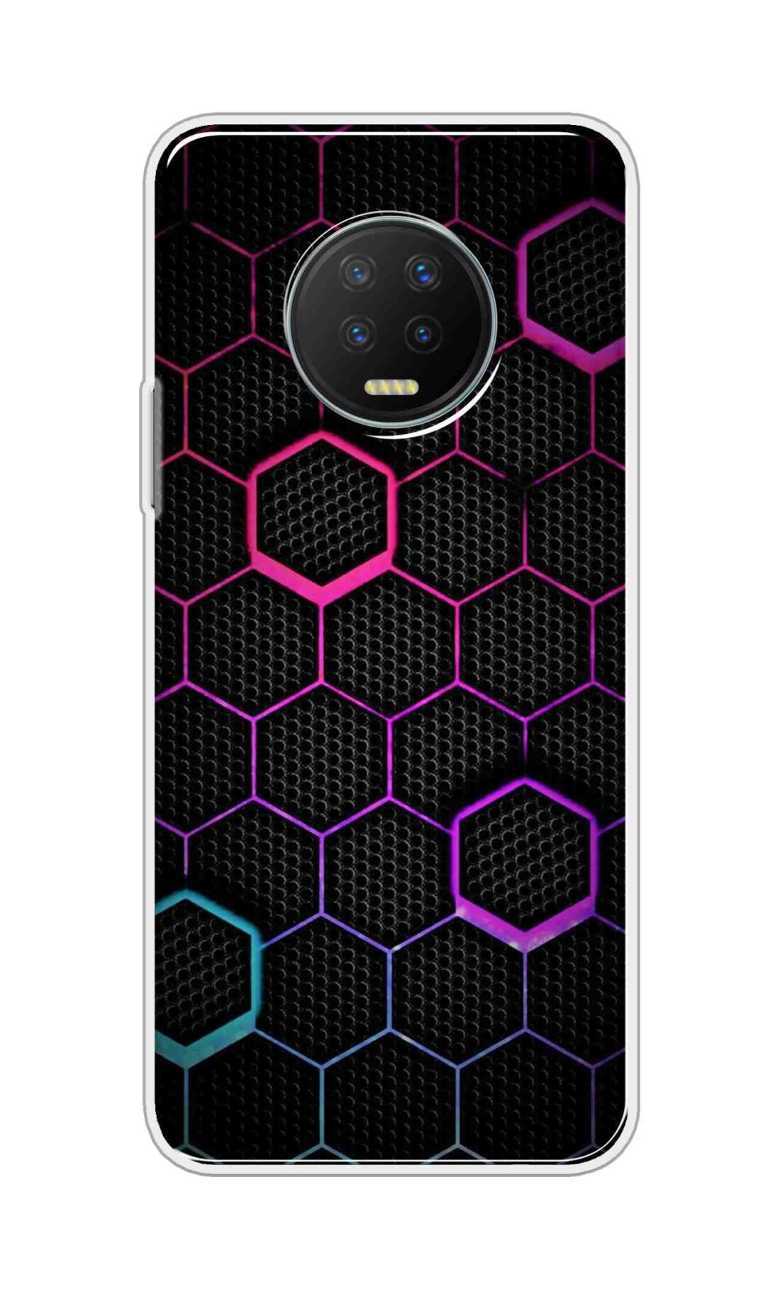 Coberta Back Cover For Infinix Note 7 Back Cover Stylish Case - Multicolour Hexogan Pattern Design D16451