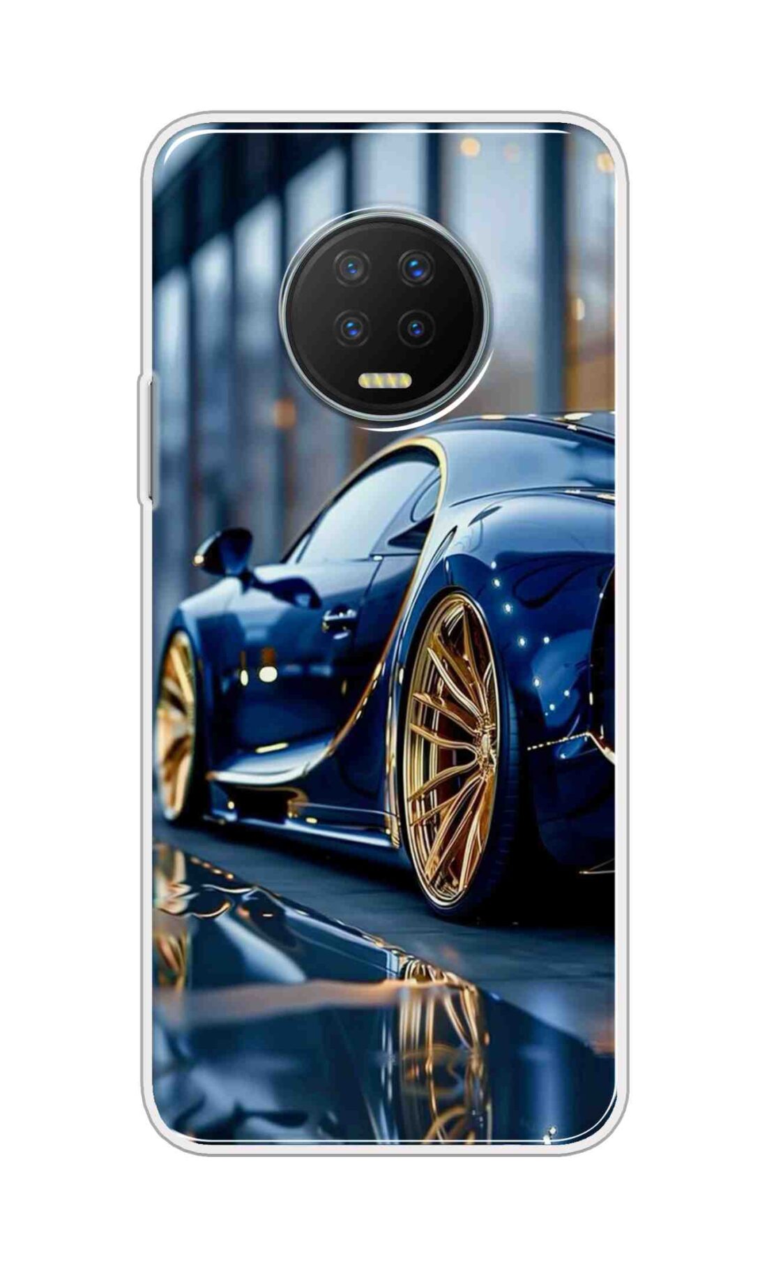 Coberta Back Cover For Infinix Note 7 Back Cover Stylish Case - Black Car with Golden Tier Design D16477