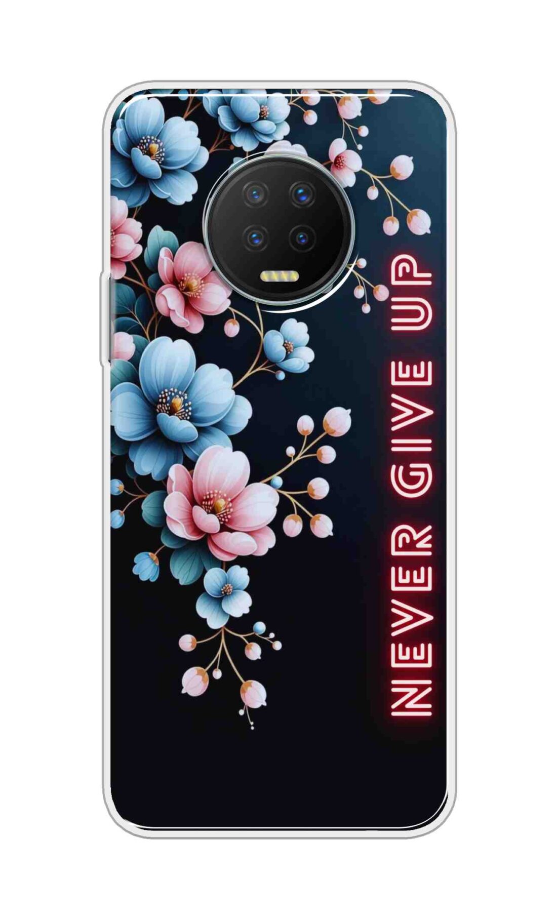 Coberta Back Cover For Infinix Note 7 Back Cover Stylish Case - Never Give Up with Flowers Design D16500