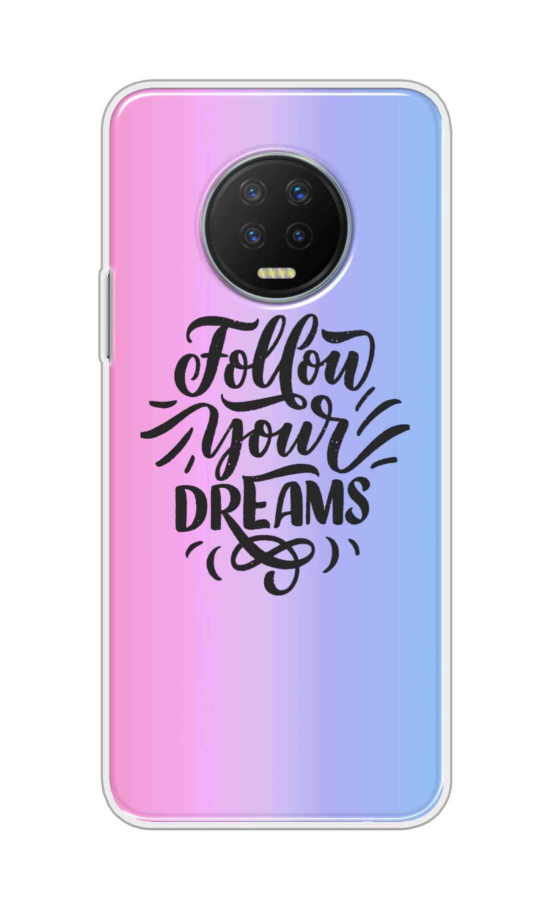 Coberta Back Cover For Infinix Note 7 Back Cover Stylish Case - Follow Your Dreams In Pink And Blue Design D16501