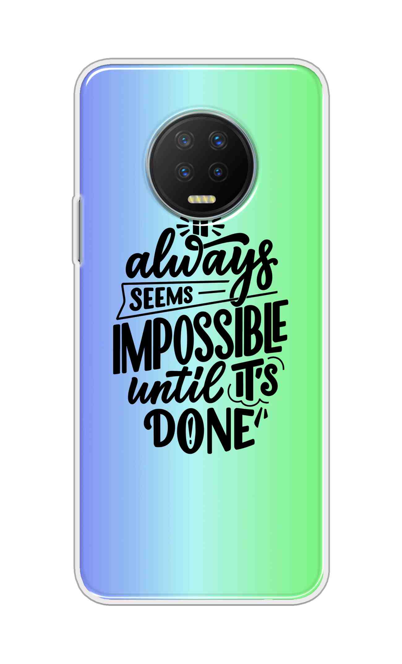 Coberta Back Cover For Infinix Note 7 Back Cover Stylish Case - It Always Seems Impossible Until Its Done in Green and Blue Design D16502