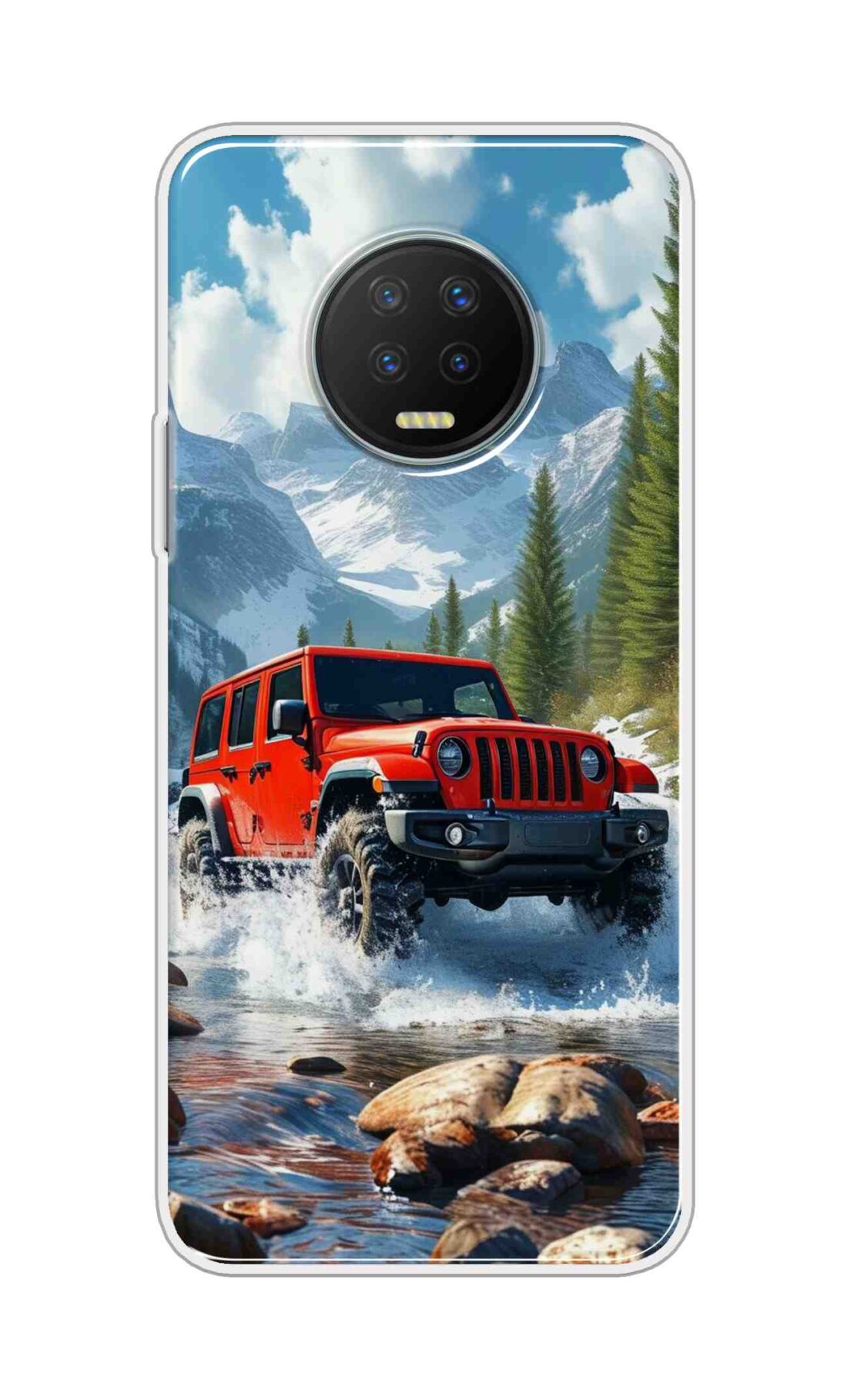 Coberta Back Cover For Infinix Note 7 Back Cover Stylish Case - Red Car in Nature Design D16513