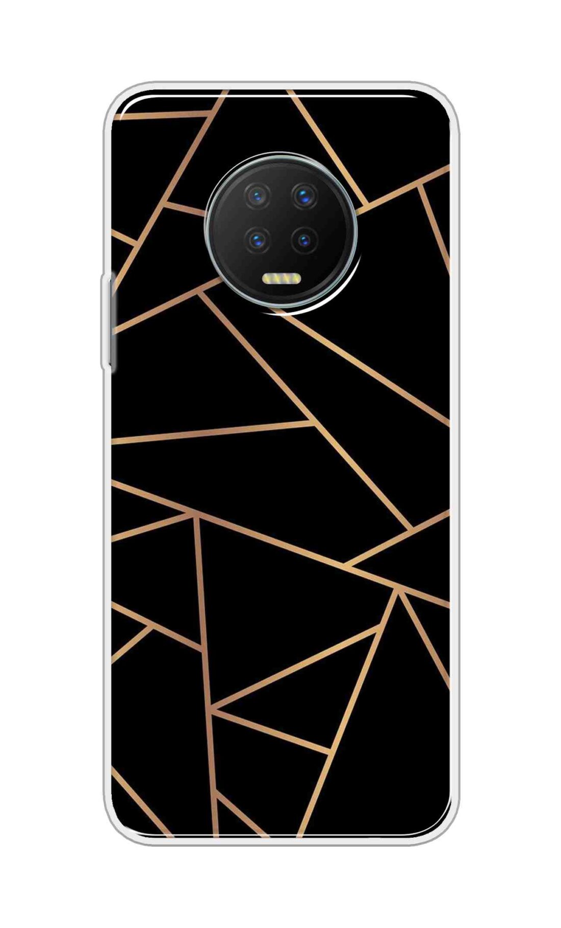 Coberta Back Cover For Infinix Note 7 Back Cover Stylish Case - Golden Zig Zag Pattern in Black Design D16519