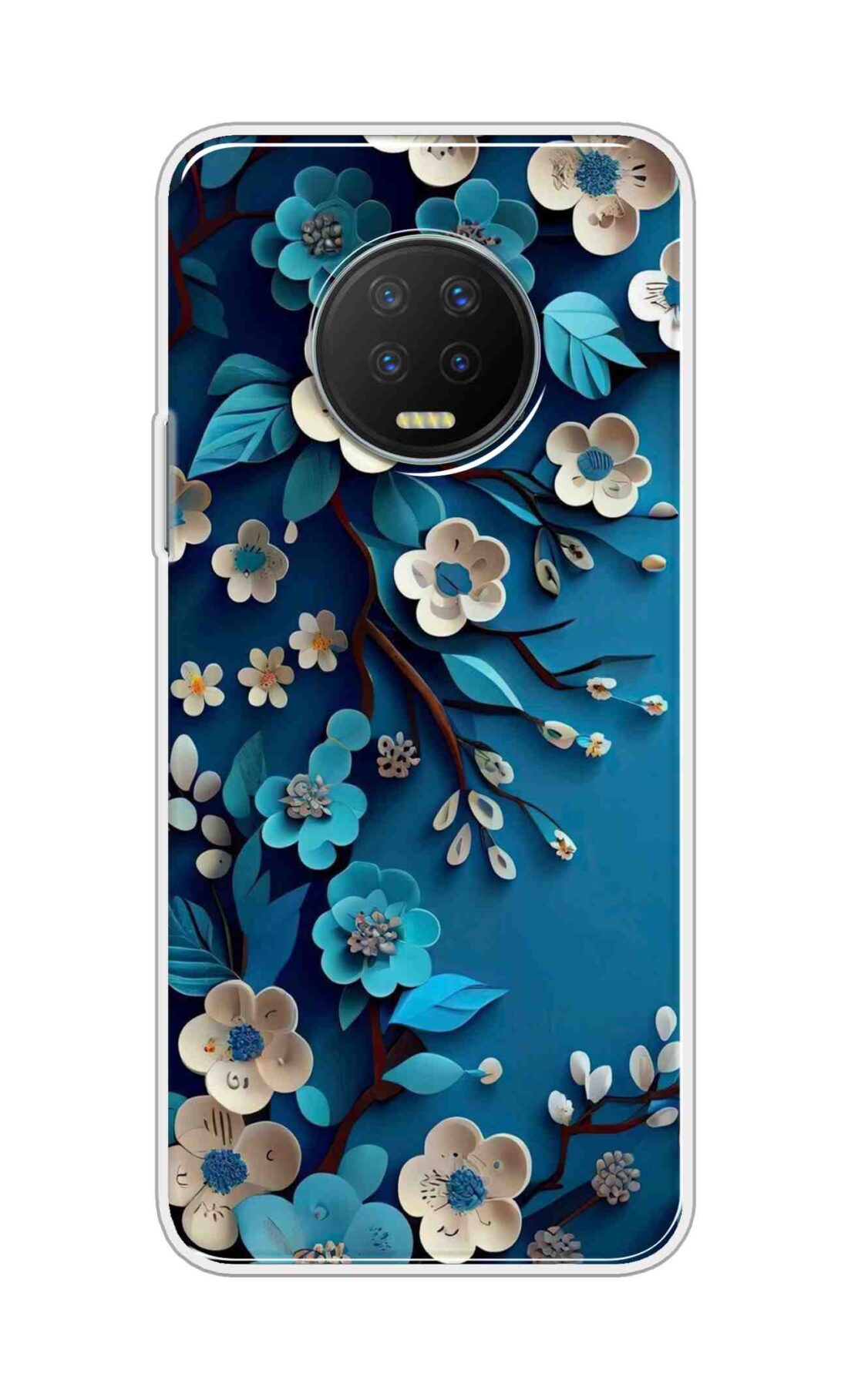 Coberta Back Cover For Infinix Note 7 Back Cover Stylish Case - Blue and White Flowers Design D16551