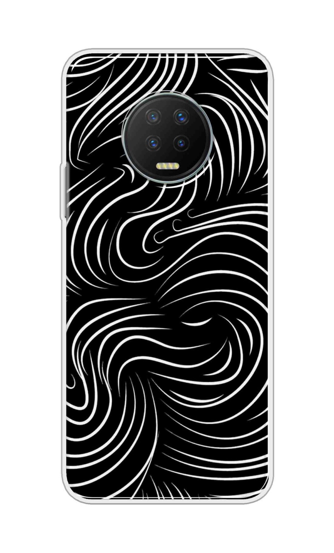 Coberta Back Cover For Infinix Note 7 Back Cover Stylish Case - White Curves Design D16552