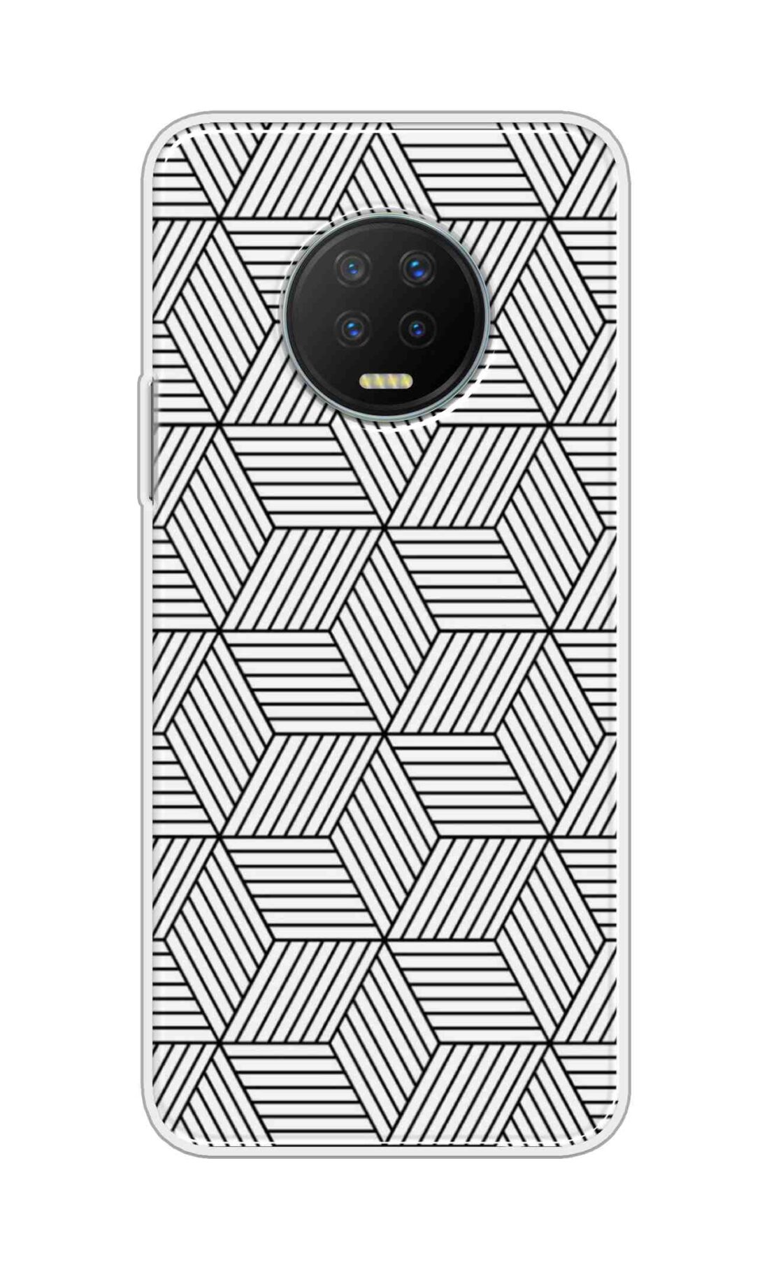 Coberta Back Cover For Infinix Note 7 Back Cover Stylish Case - White and Black Zig Zag Design D16586
