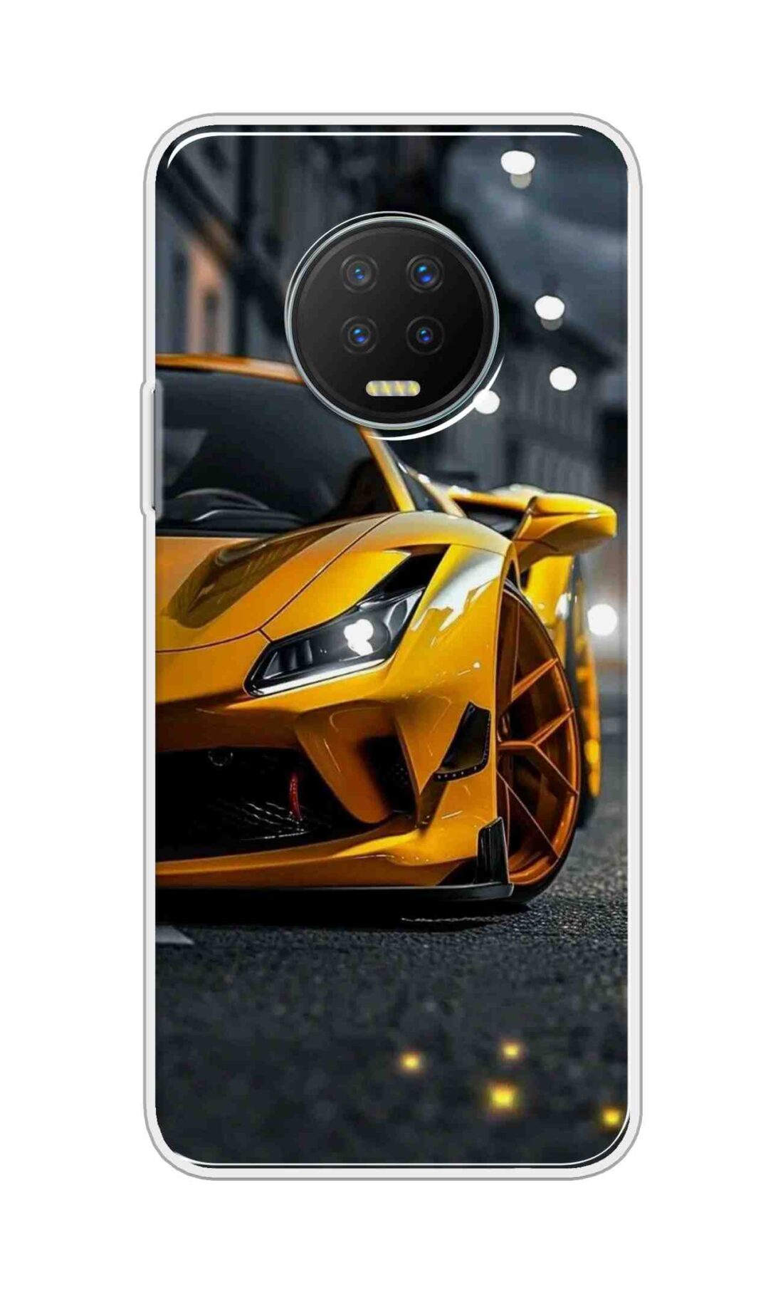 Coberta Back Cover For Infinix Note 7 Back Cover Stylish Case - Orange Modified Car Design D16600