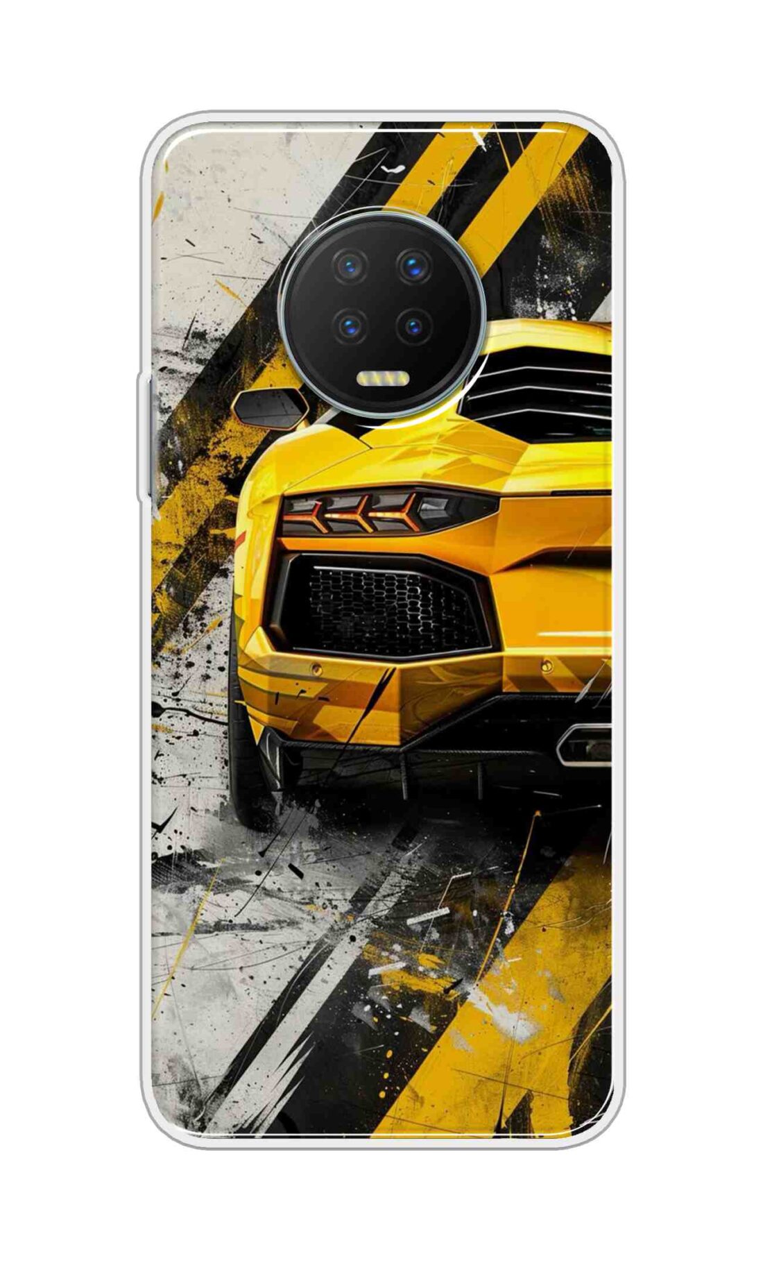 Coberta Back Cover For Infinix Note 7 Back Cover Stylish Case - Yellow Modified Car Design D16618