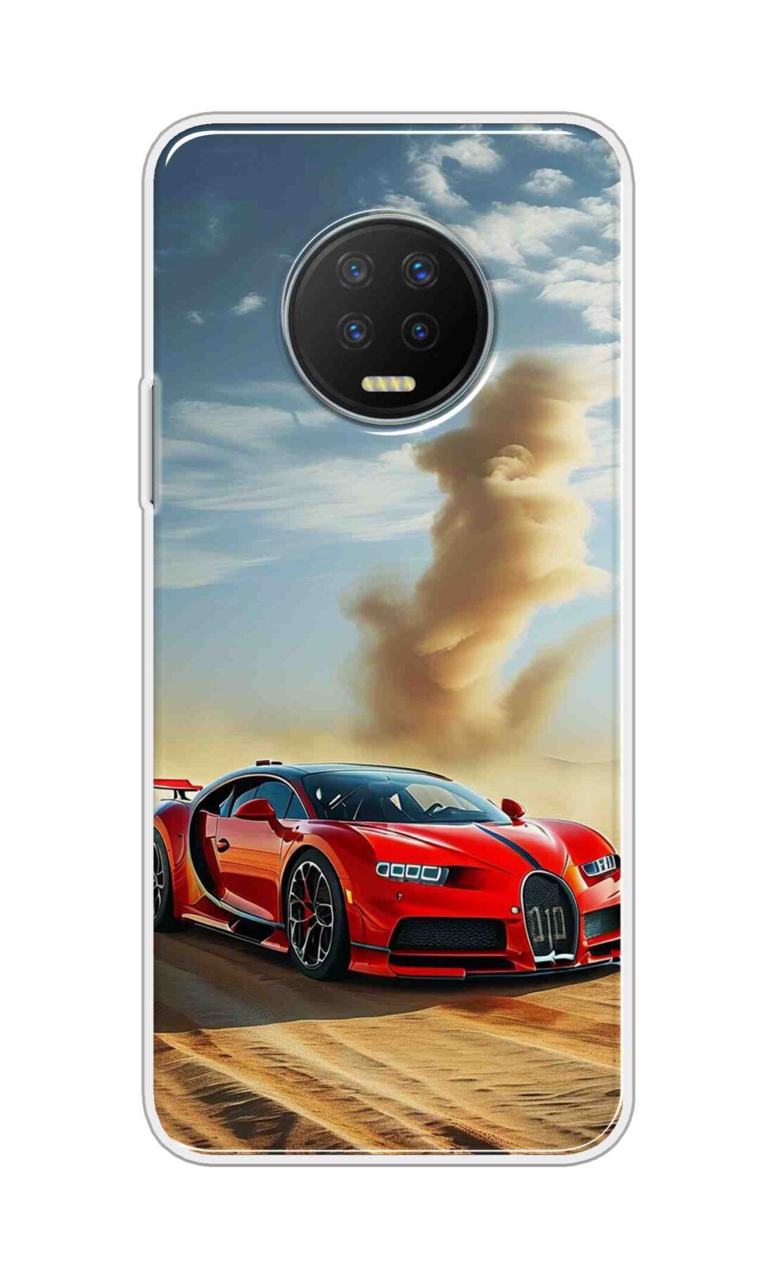 Coberta Back Cover For Infinix Note 7 Back Cover Stylish Case - Red Modified Car on Sand Design D16634