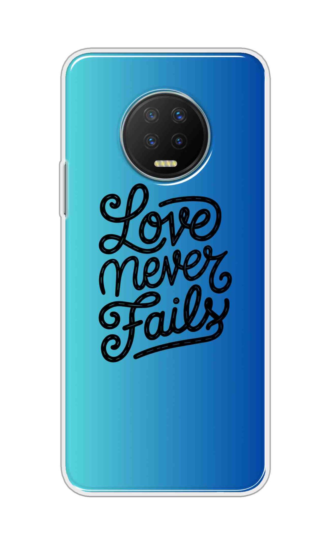 Coberta Back Cover For Infinix Note 7 Back Cover Stylish Case - Love Never Fails in Blue Design D16643