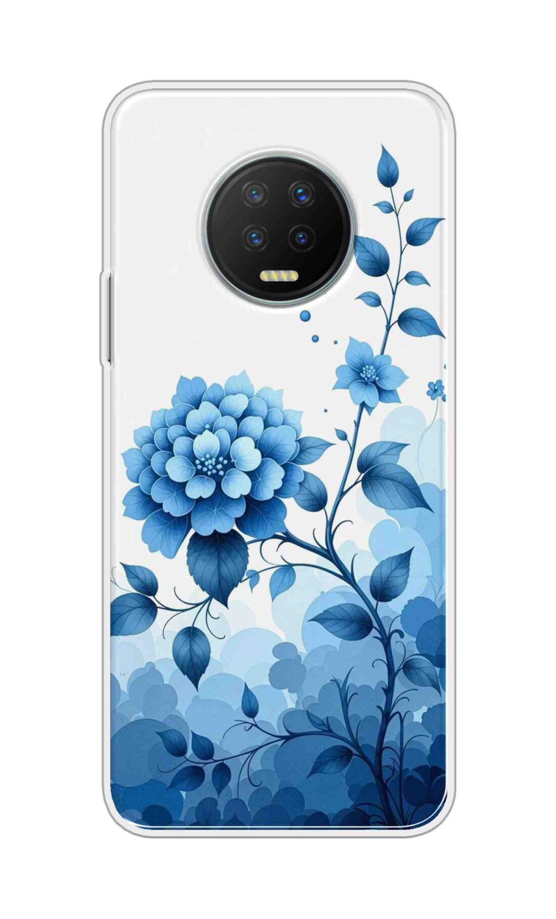 Coberta Back Cover For Infinix Note 7 Back Cover Stylish Case - Blue Flowers in White Design D16644