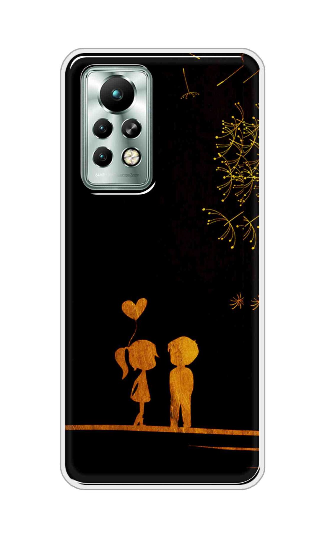 Coberta Back Cover For Infinix Note 11 Back Cover Stylish Case - Girl and Boy Love in Black Design D11017