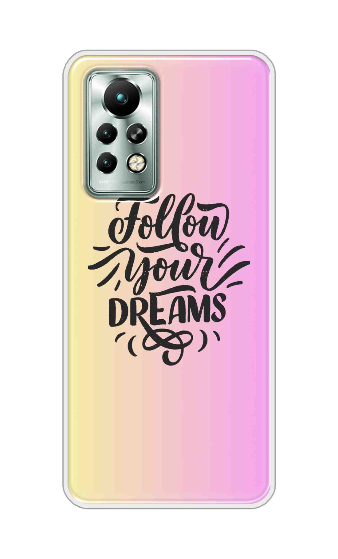 Coberta Back Cover For Infinix Note 11 Back Cover Stylish Case - Follow Your Dreams In Pink And Yellow Design D16499