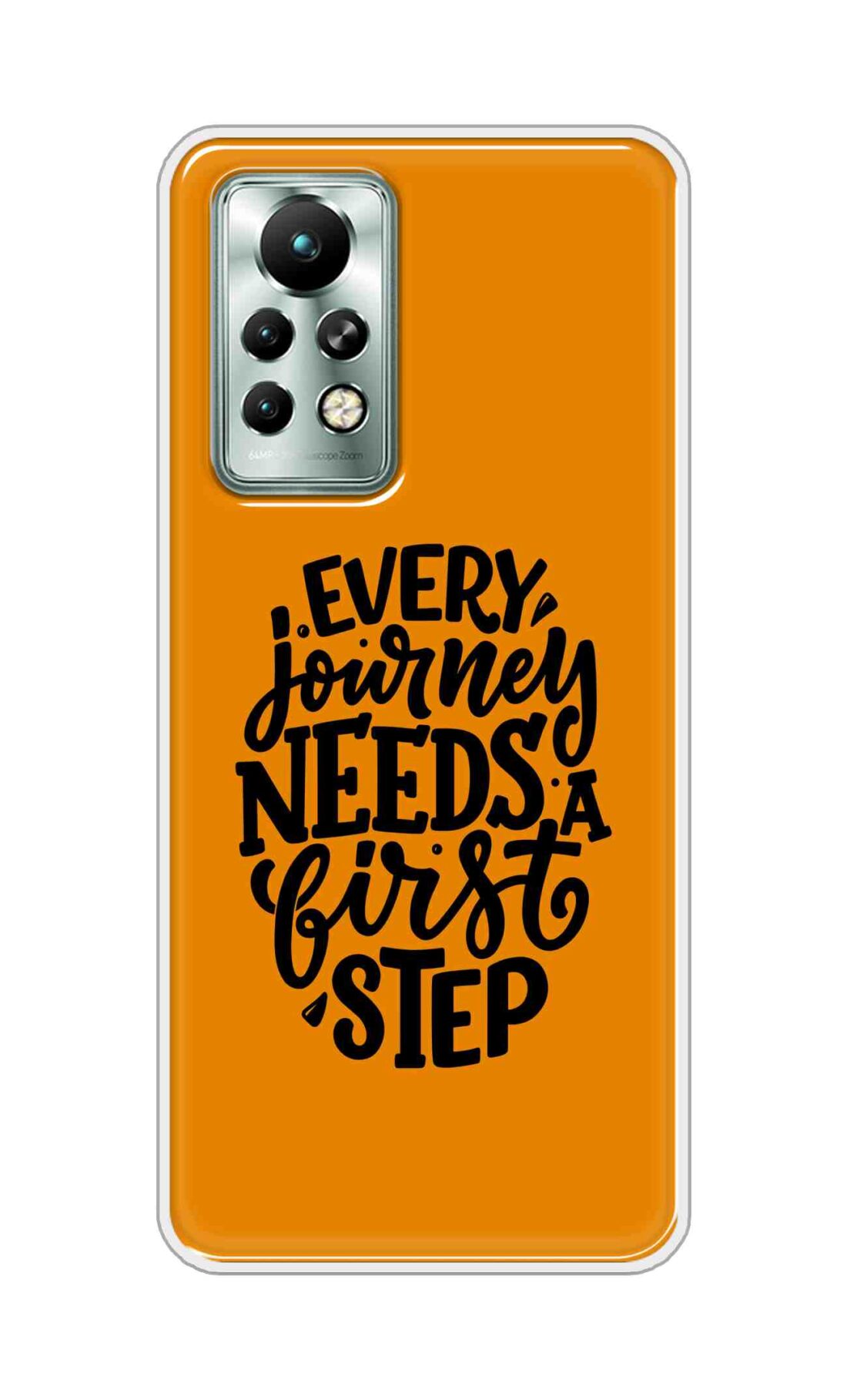 Coberta Back Cover For Infinix Note 11 Back Cover Stylish Case - Every Journey Needs a First Step in Orange Design D16503