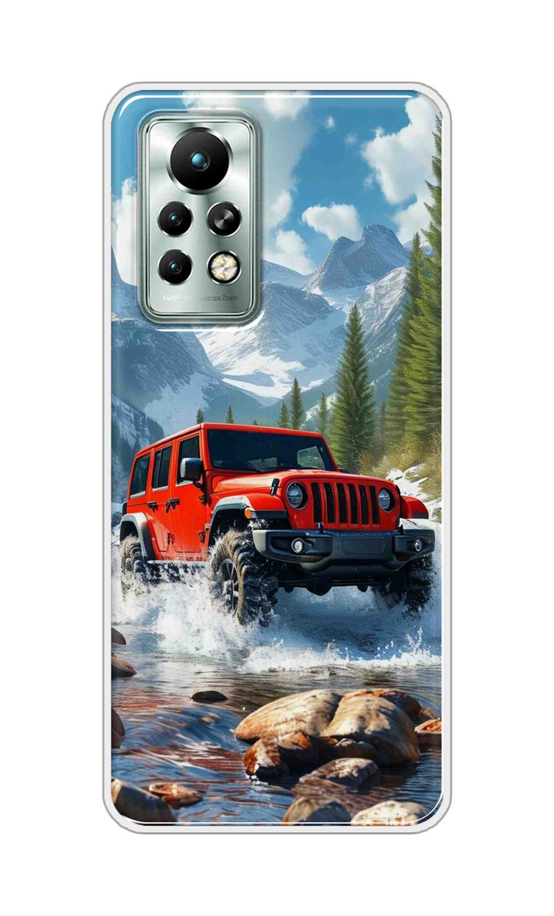 Coberta Back Cover For Infinix Note 11 Back Cover Stylish Case - Red Car in Nature Design D16513