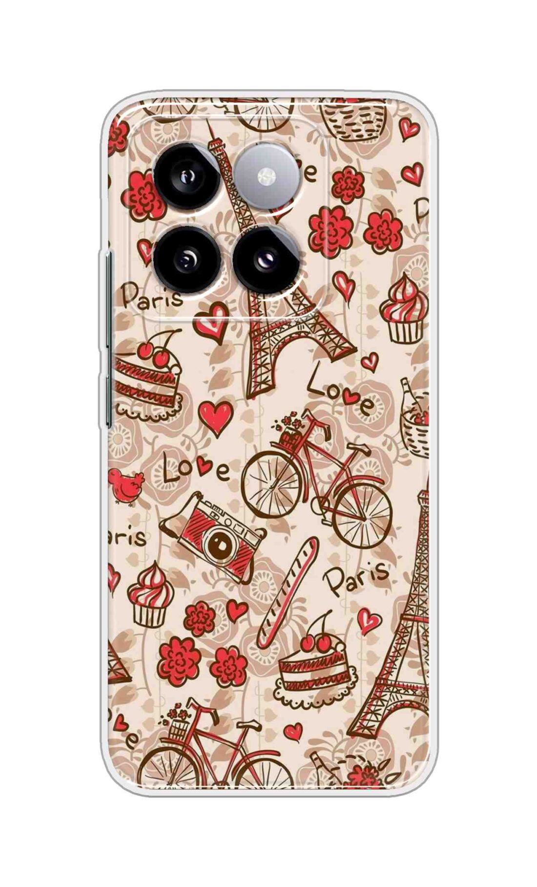Coberta Back Cover For Xiaomi 14 Back Cover Stylish Case - Paris and Love Text Pattern D11626