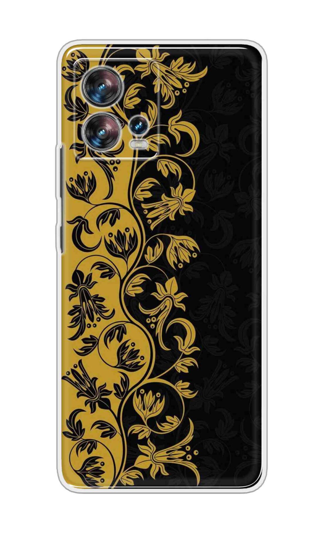 Coberta Back Cover For Motorola Edge 30 Fusion Back Cover Stylish Case - Black and Yellow Leaves Design D16518