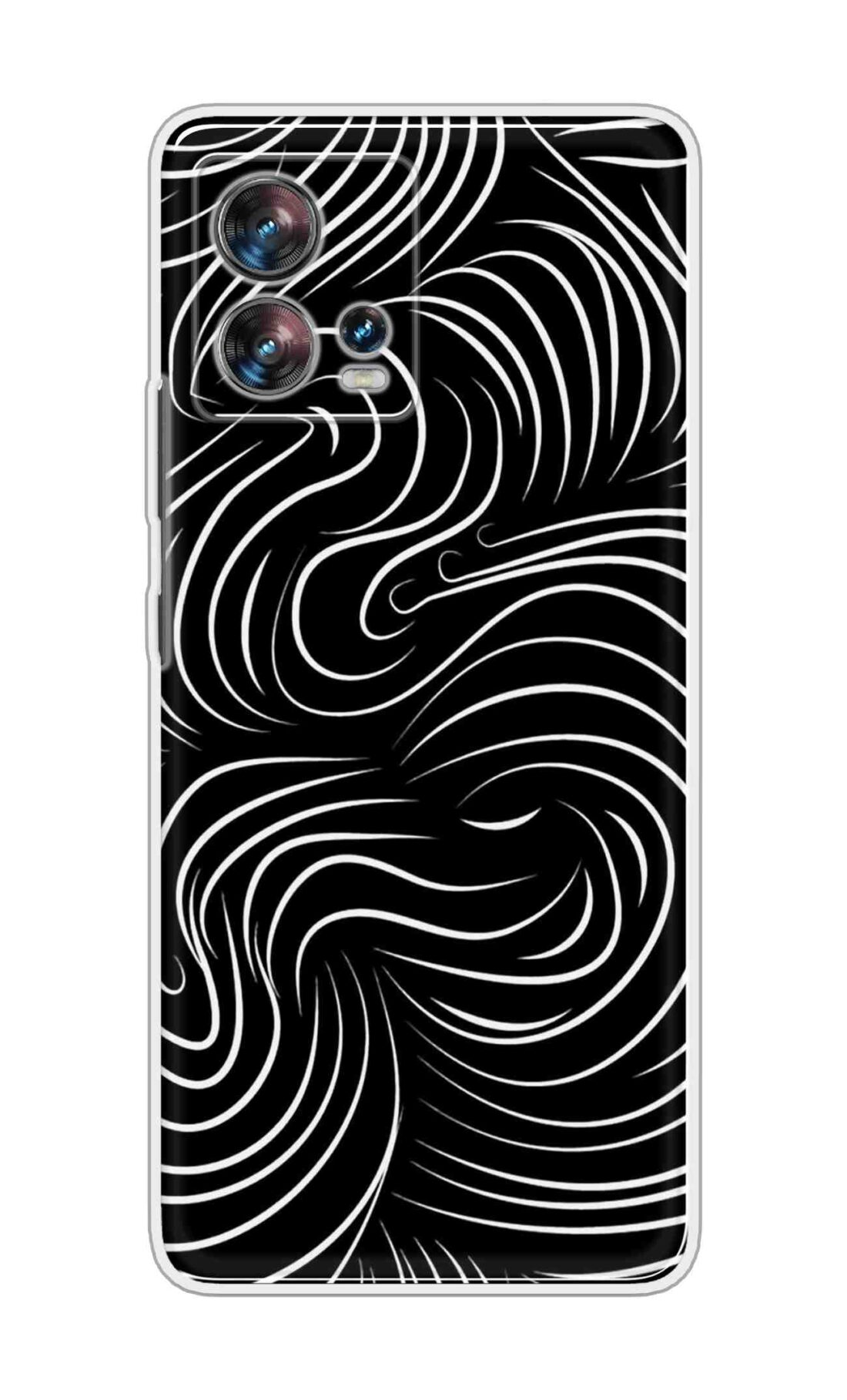 Coberta Back Cover For Motorola Edge 30 Fusion Back Cover Stylish Case - White Curves Design D16552