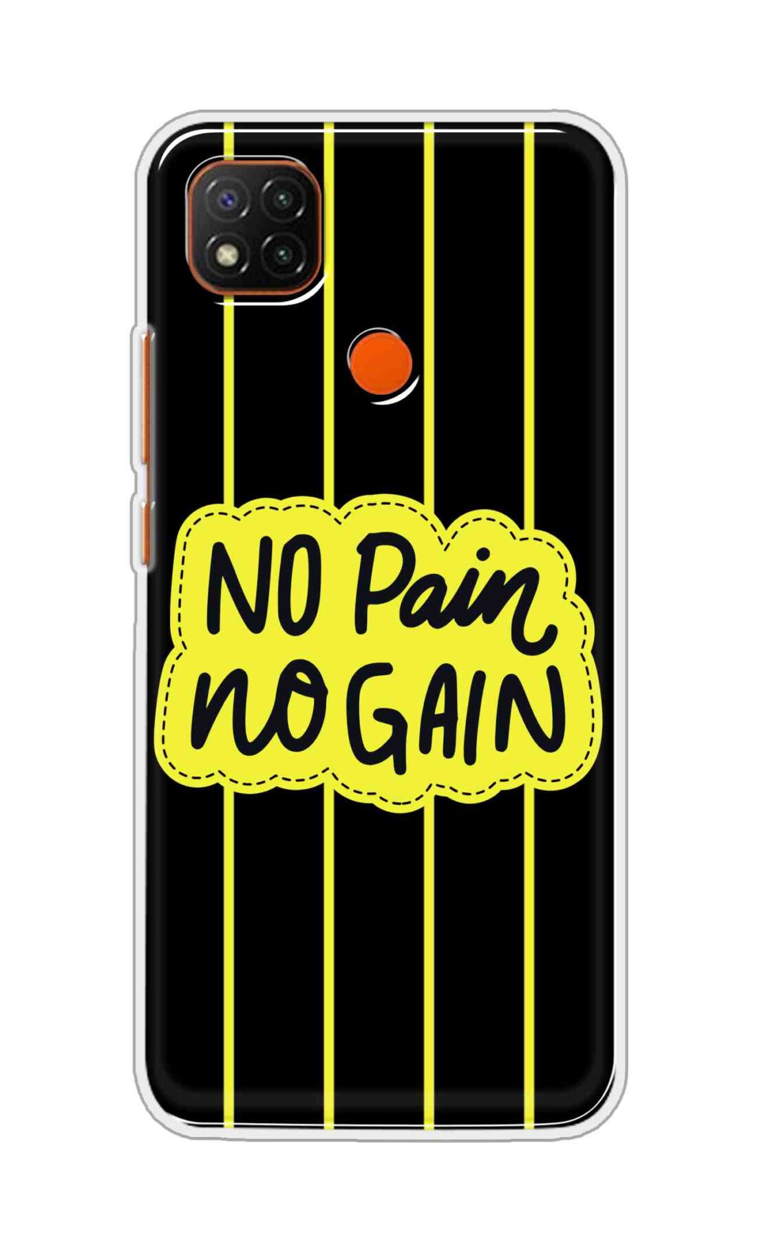 Coberta Back Cover For Xiaomi Redmi 9C Back Cover Stylish Case - No Pain No Gain in Yellow Design D16508