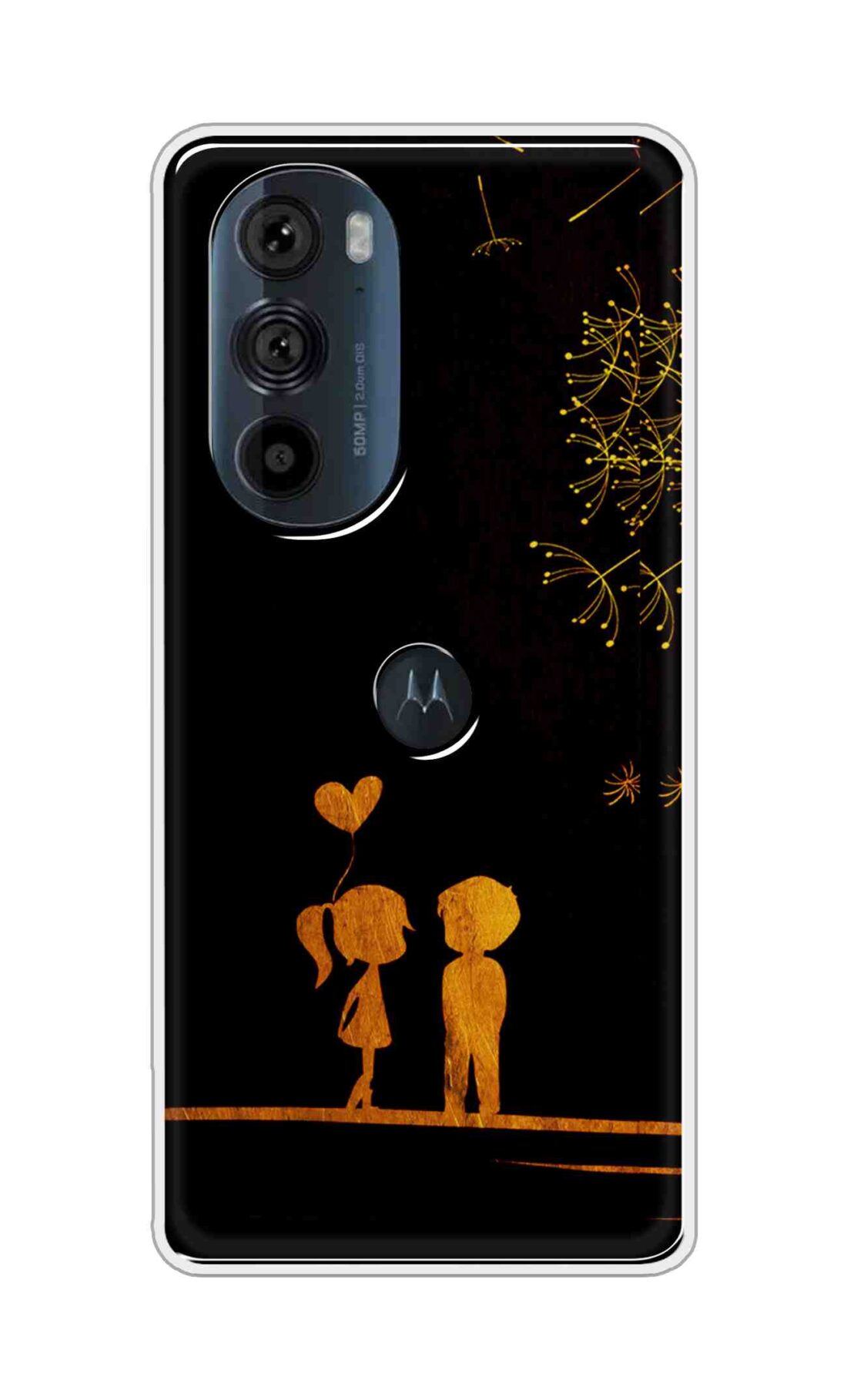 Coberta Back Cover For Motorola Edge 30 Pro 5G Back Cover Stylish Case - Girl and Boy Love in Black Design D11017