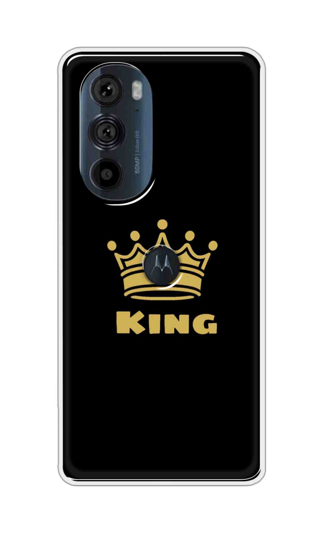Coberta Back Cover For Motorola Edge 30 Pro 5G Back Cover Stylish Case - King Texts in Black Design D11092