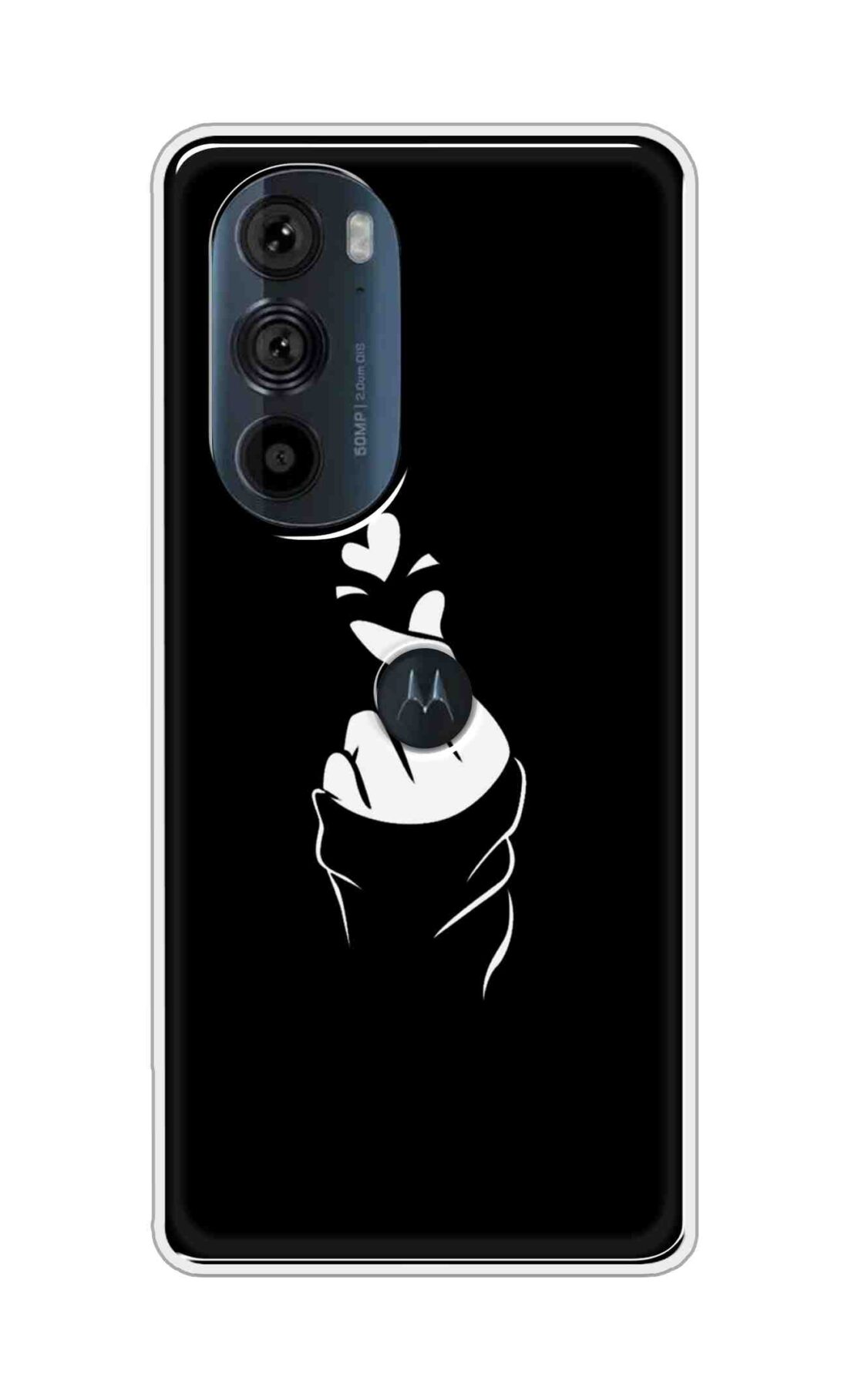 Coberta Back Cover For Motorola Edge 30 Pro 5G Back Cover Stylish Case - Black Korean Heart Design D11802