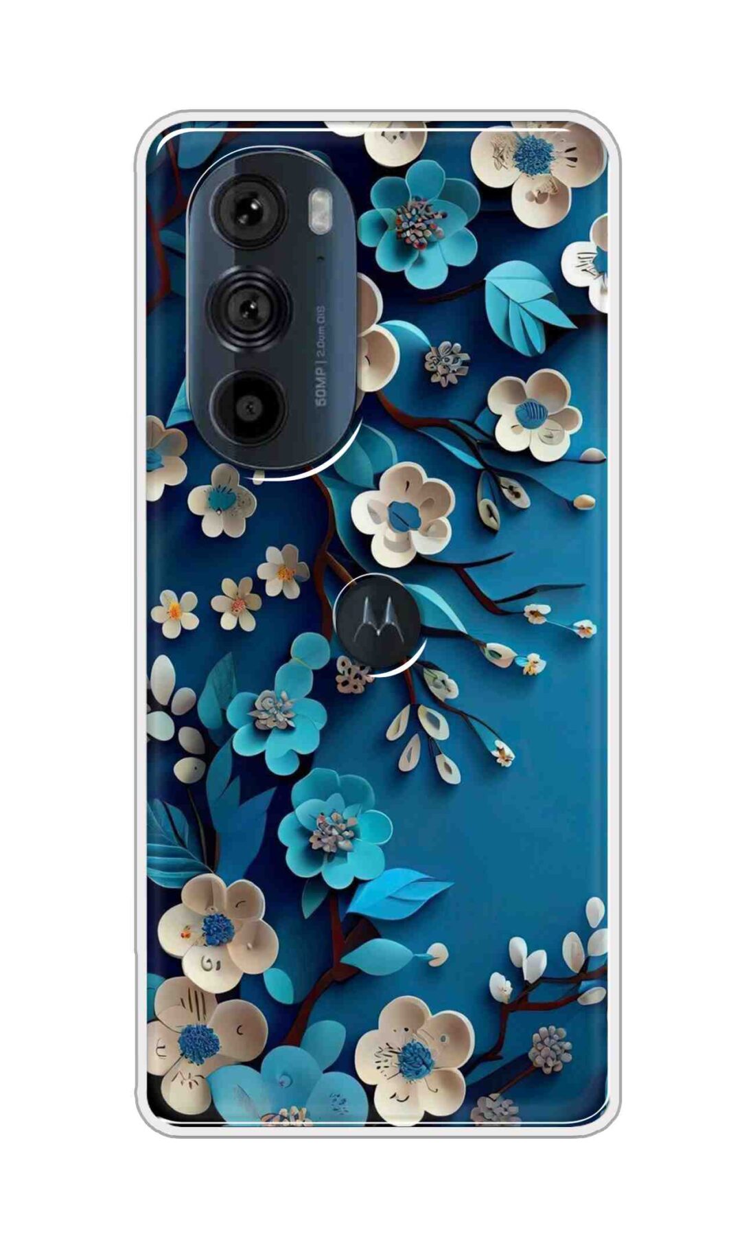 Coberta Back Cover For Motorola Edge 30 Pro 5G Back Cover Stylish Case - Blue and White Flowers Design D16551