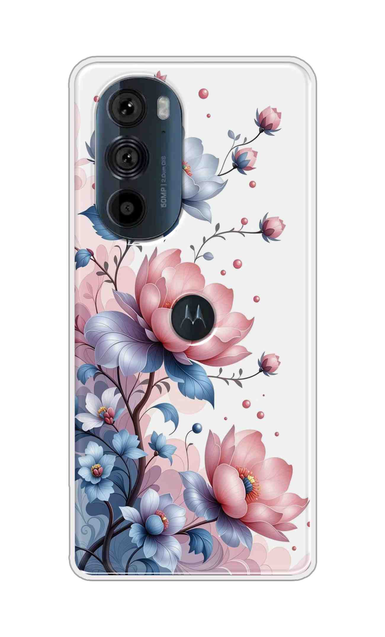 Coberta Back Cover For Motorola Edge 30 Pro 5G Back Cover Stylish Case - Asthetic Flowers in White Design D16607