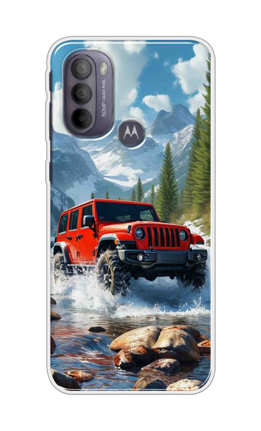 Coberta Back Cover For Motorola Moto G31 Back Cover Stylish Case - Red Car in Nature Design D16513