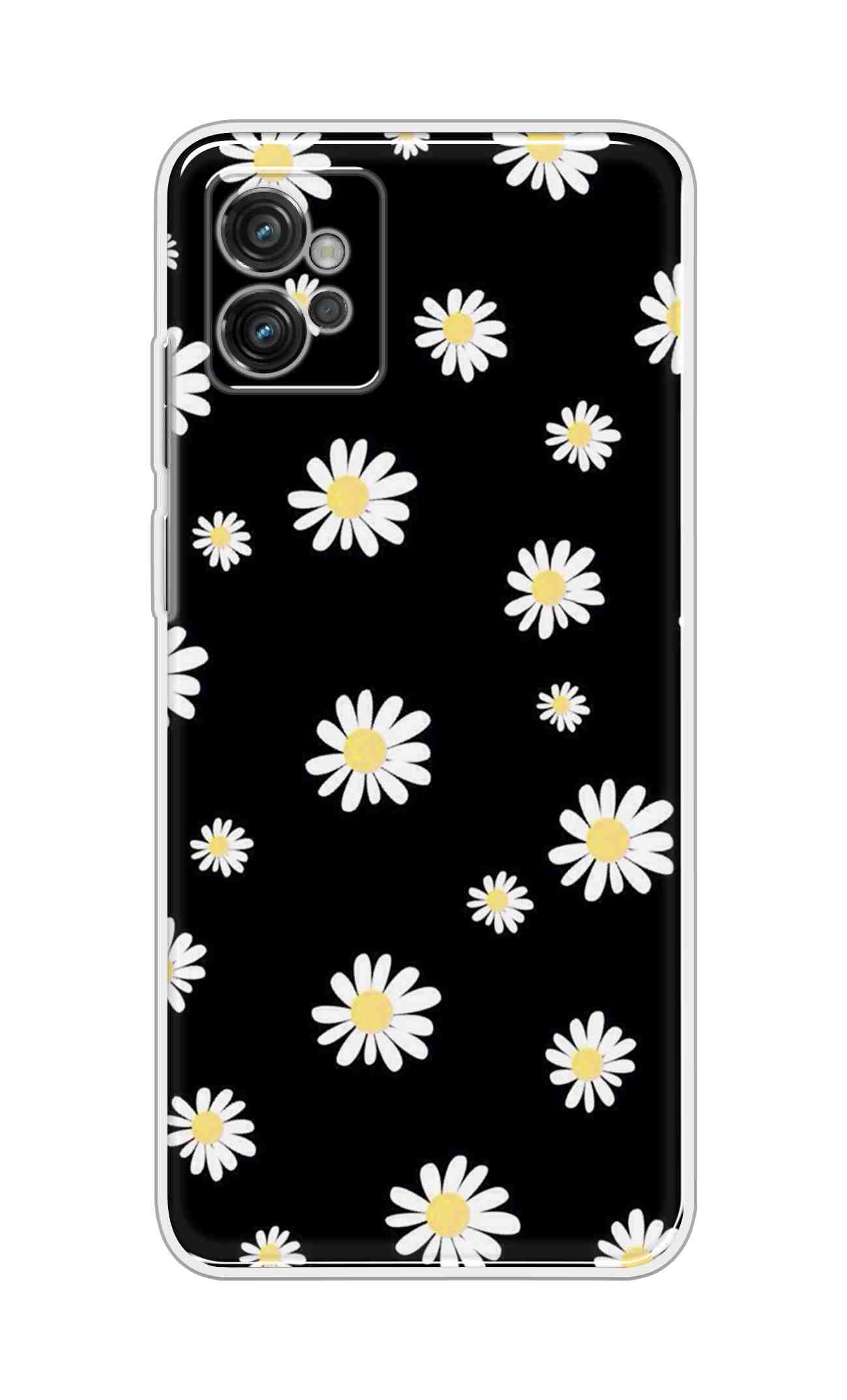 Coberta Back Cover For Motorola Moto G32 Back Cover Stylish Case - Sun Flowers in Black Design D11094