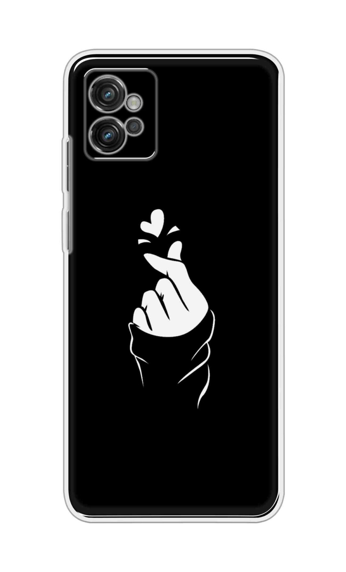 Coberta Back Cover For Motorola Moto G32 Back Cover Stylish Case - Black Korean Heart Design D11802