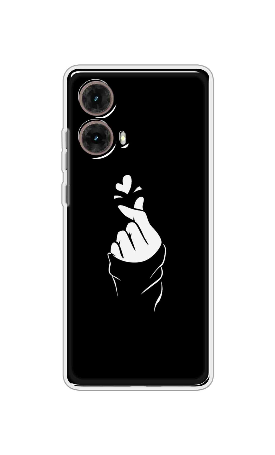 Coberta Back Cover For Motorola Moto Moto G85 Back Cover Stylish Case - Black Korean Heart Design D11802