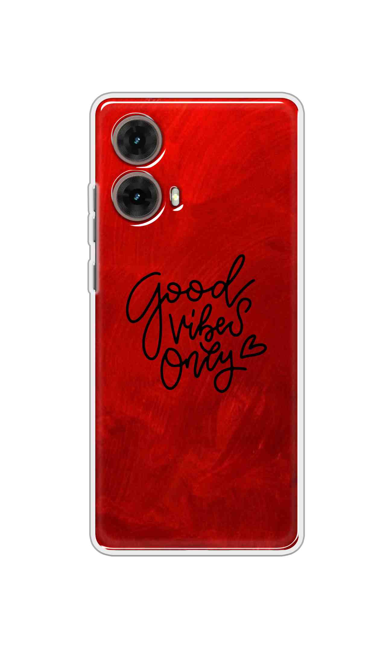 Coberta Back Cover For Motorola Moto Moto G85 Back Cover Stylish Case - Good Vibes Only in Red Design D16507