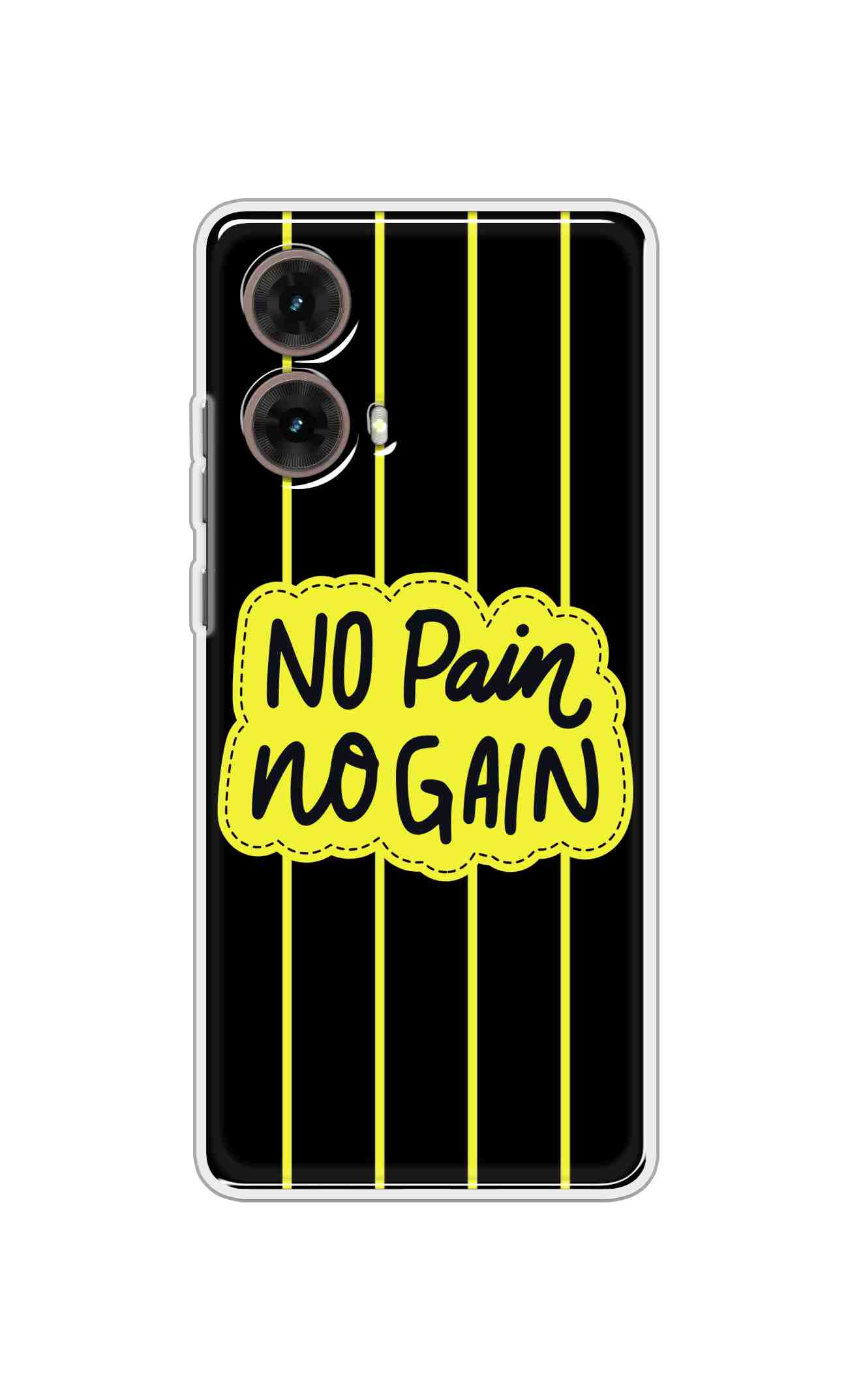 Coberta Back Cover For Motorola Moto Moto G85 Back Cover Stylish Case - No Pain No Gain in Yellow Design D16508