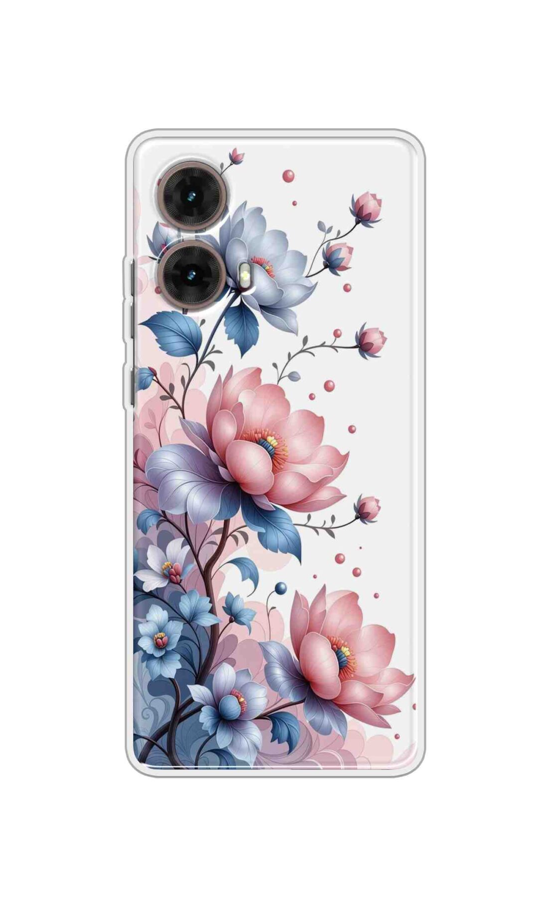 Coberta Back Cover For Motorola Moto Moto G85 Back Cover Stylish Case - Asthetic Flowers in White Design D16607