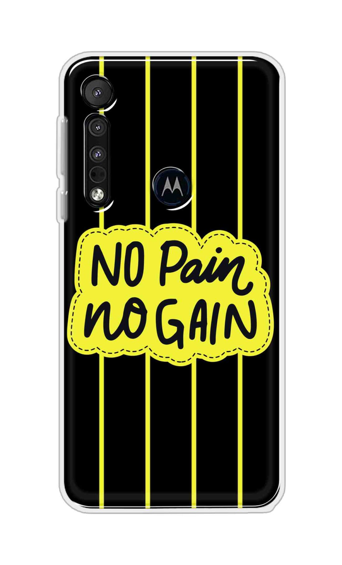 Coberta Back Cover For Motorola Moto One Macro Back Cover Stylish Case - No Pain No Gain in Yellow Design D16508
