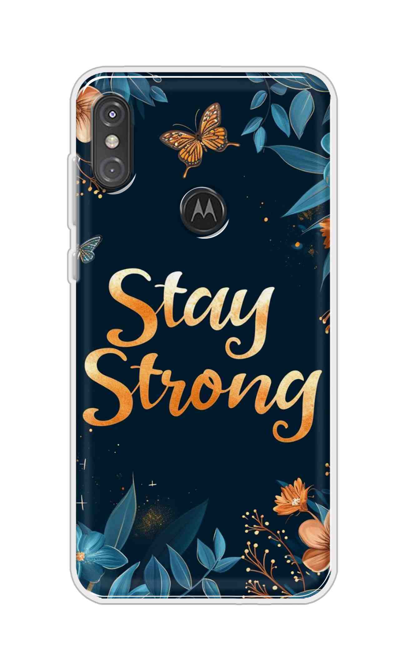 Coberta Back Cover For Motorola Moto One Power Back Cover Stylish Case - Stay Strong with Flowers Design D16514