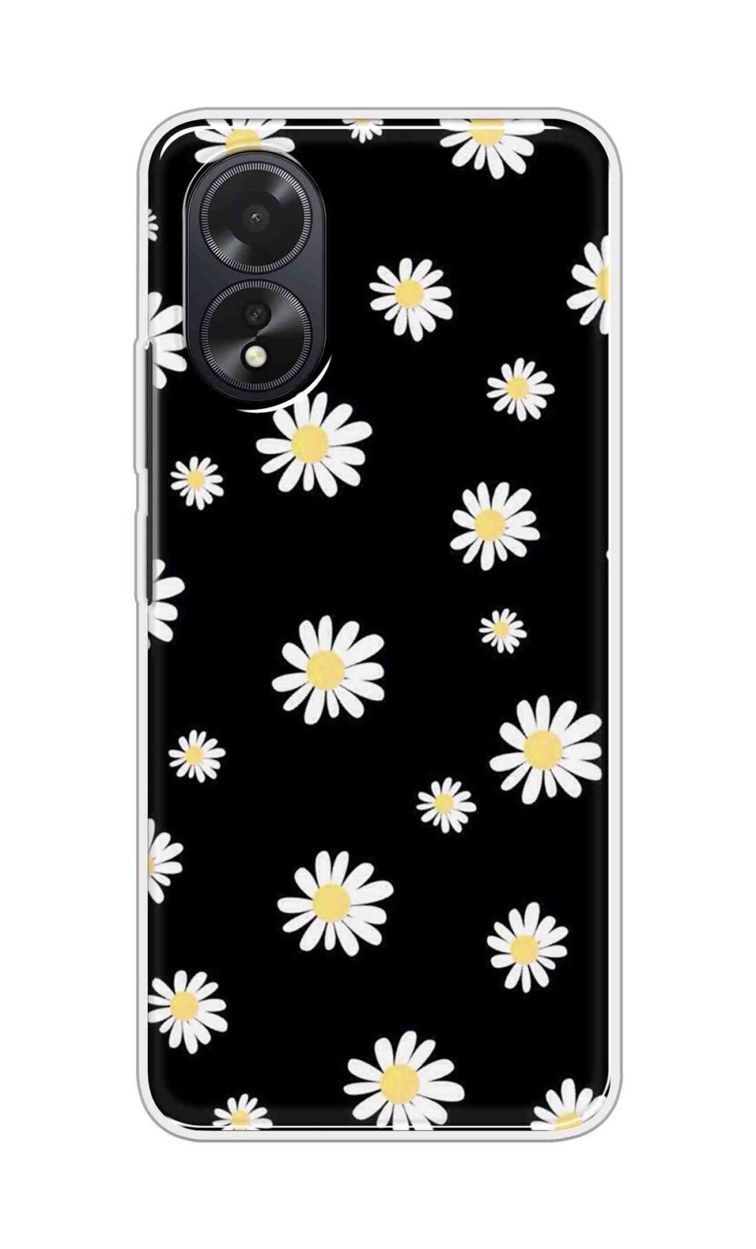 Coberta Back Cover For Oppo A18 Back Cover Stylish Case - Sun Flowers in Black Design D11094