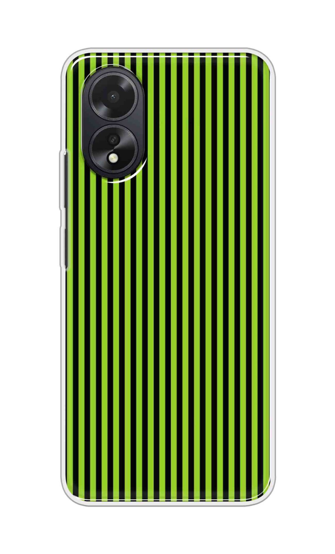 Coberta Back Cover For Oppo A18 Back Cover Stylish Case - Green and Black Liner Design D16511