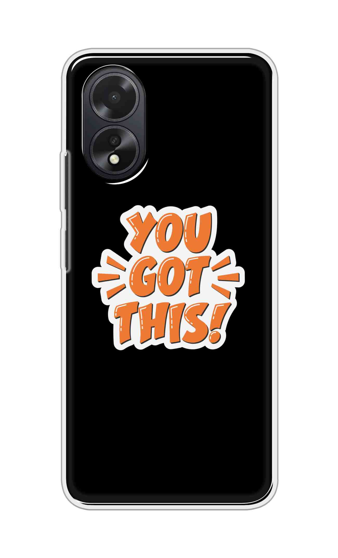 Coberta Back Cover For Oppo A18 Back Cover Stylish Case - You Got This in Black Design D16649