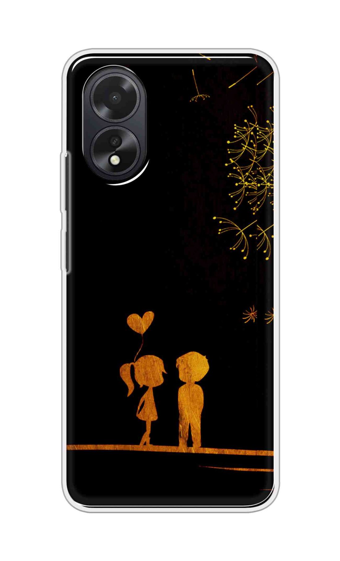 Coberta Back Cover For Oppo A38 Back Cover Stylish Case - Girl and Boy Love in Black Design D11017